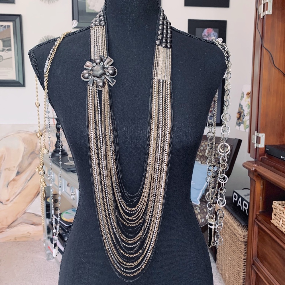Stella & Dot vintage style, multi chain necklace
